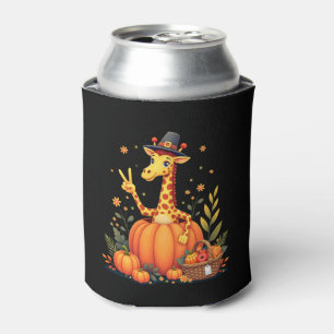 Autumn Pumpkin Fall Giraffe Thanksgiving Womens Me Can Cooler