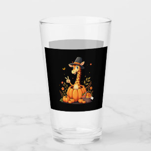 Autumn Pumpkin Fall Giraffe Thanksgiving Womens Me Glass