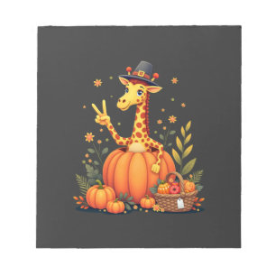 Autumn Pumpkin Fall Giraffe Thanksgiving Womens Me Notepad