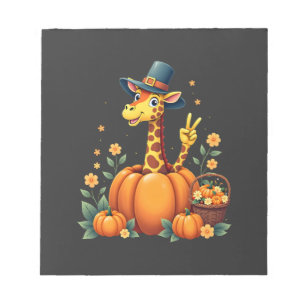 Autumn Pumpkin Fall Giraffe Thanksgiving Womens Me Notepad