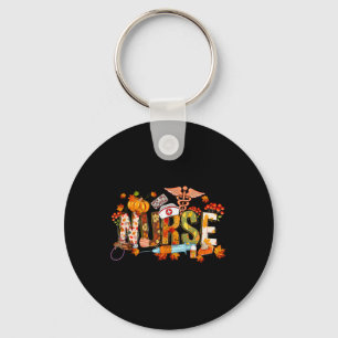 Autumn Pumpkin Fall Nurse Life Thanksgiving Nurse  Keychain