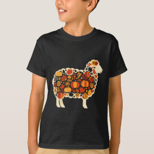 Autumn Pumpkin Fall Sheep Thanksgiving Womens Mens T-Shirt