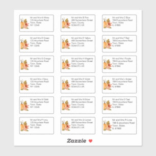 Autumn Pumpkin Floral Individual Name and Address 