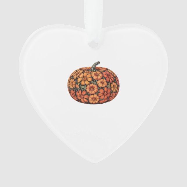 Autumn Pumpkin Halloween Classic T-Shirt.png Ornament (Front)