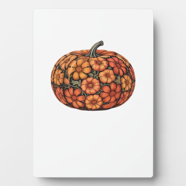Autumn Pumpkin Halloween Classic T-Shirt.png Plaque (Front)