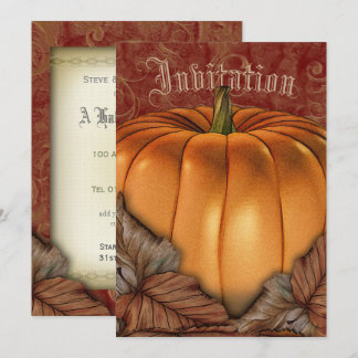 Autumn Pumpkin Halloween or Fall Party Invitation