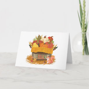 Autumn Pumpkin Harvest Basket  Card