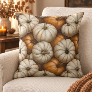 Autumn Pumpkin Harvest Halloween Thanksgiving Throw Pillow