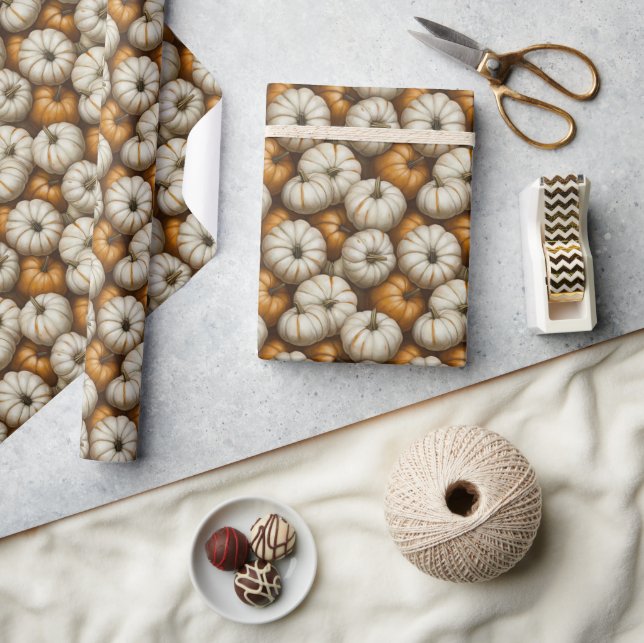 Autumn Pumpkin Harvest Pattern | Rustic Fall  Wrapping Paper (Crafts)