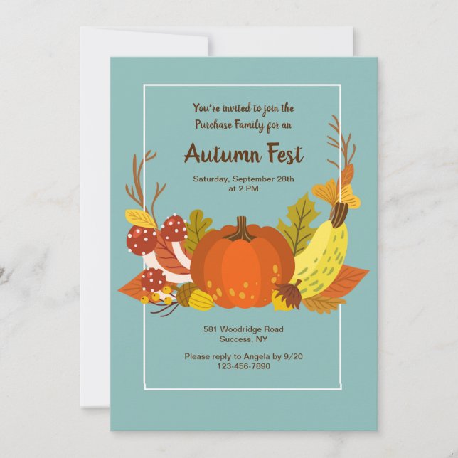 Autumn Pumpkin Invitation (Front)
