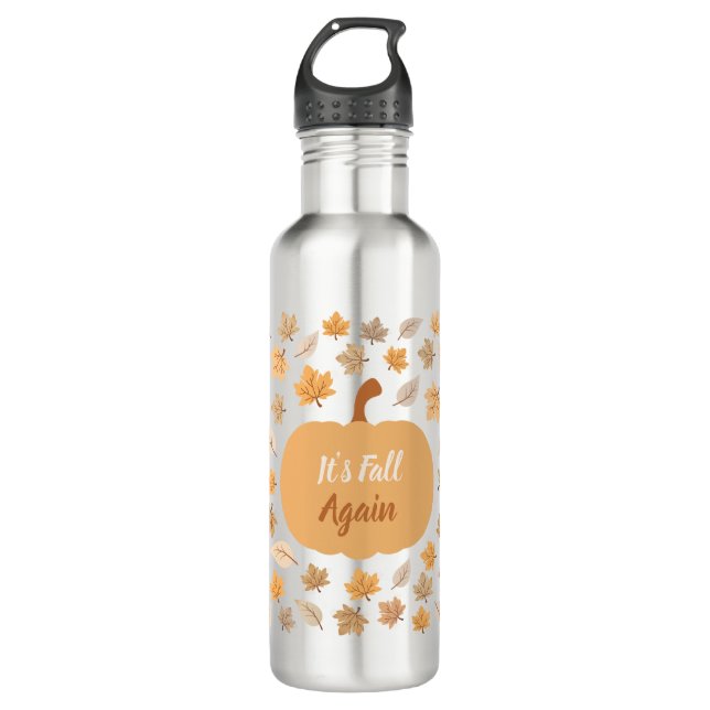 Autumn Pumpkin It's Fall Again 710 Ml Water Bottle (Front)