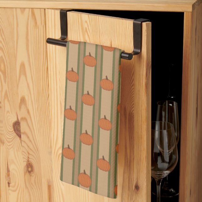 Autumn Pumpkin Kitchen Towel (Thirds Fold)