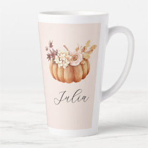 Autumn Pumpkin Latte Mug Cozy Rustic Gift Her