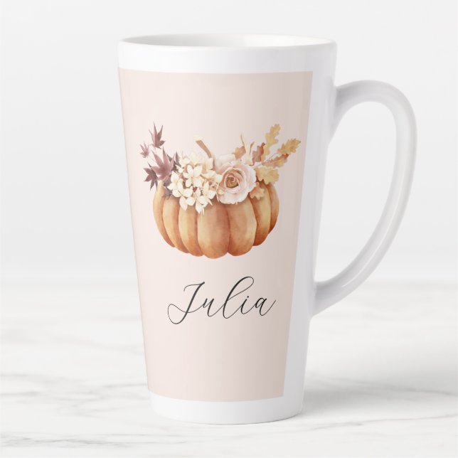 Autumn Pumpkin Latte Mug | Cozy Rustic Gift Her (Right)