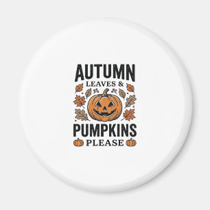 Autumn Pumpkin Leaves Pumpkins Please Vintage_1 Magnet