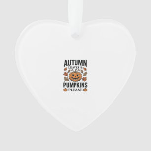 Autumn Pumpkin Leaves Pumpkins Please Vintage_1 Ornament