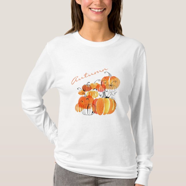 Autumn Pumpkin Long Sleeve T-Shirt (Front)