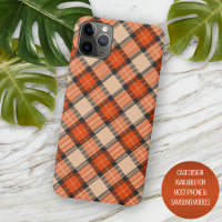 Autumn Pumpkin Orange Brown Tartan Pattern