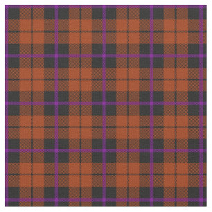 Autumn pumpkin orange purple/black plaid print2 fabric
