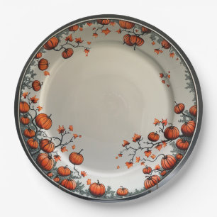 Autumn Pumpkin Paper Plate