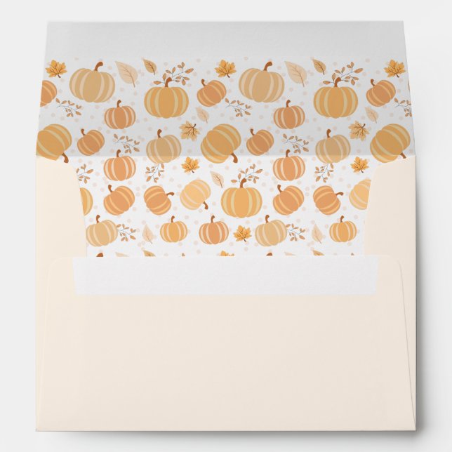 Autumn Pumpkin Pastel Baby Shower 2 Envelope (Back (Bottom))