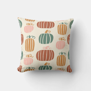 Autumn Pumpkin Pattern Throw Pillow