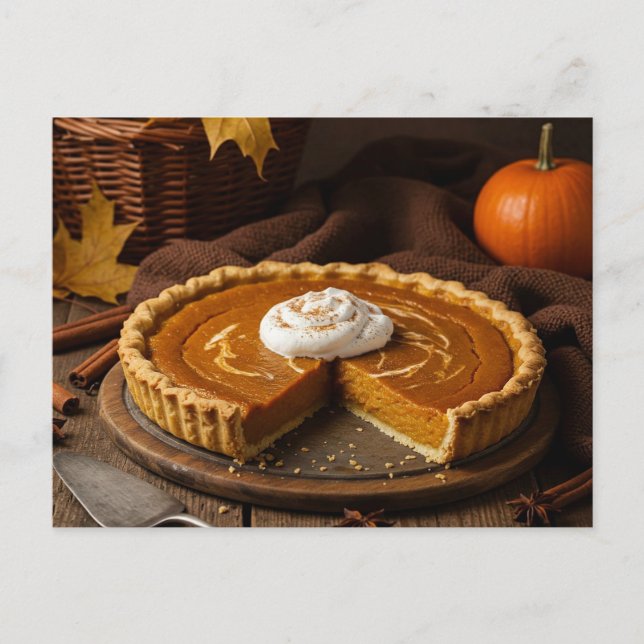 Autumn Pumpkin Pie Postcard (Front)
