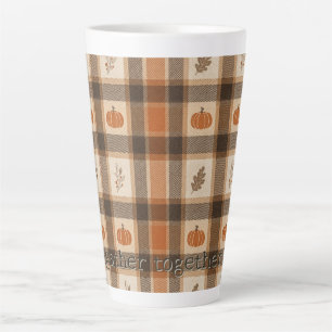 Autumn Pumpkin Plaid Latte Mug