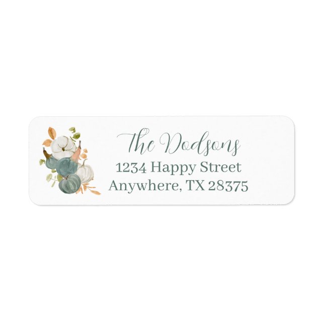 Autumn Pumpkin Return Address (Front)