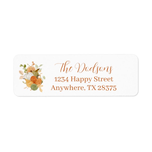 Autumn Pumpkin Return Address (Front)