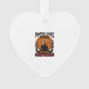 Autumn Pumpkin Shirt With Vintage Spooky Fall Leav Ornament