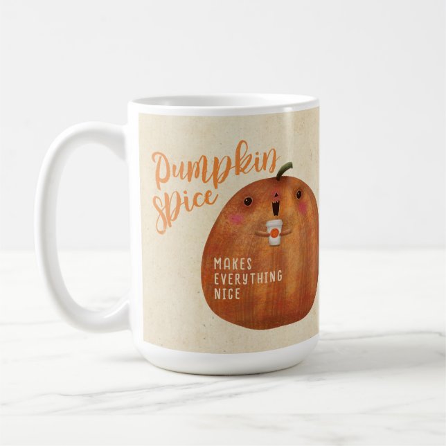Autumn Pumpkin Spice Latte Halloween Fall Coffee Mug (Left)