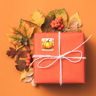 Autumn Pumpkin Sticker - Fall & Thanksgiving Seal
