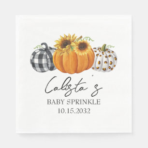 Autumn Pumpkin & Sunflower Baby Sprinkle Napkin