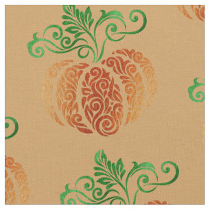 Autumn Pumpkin Swirl Fabric