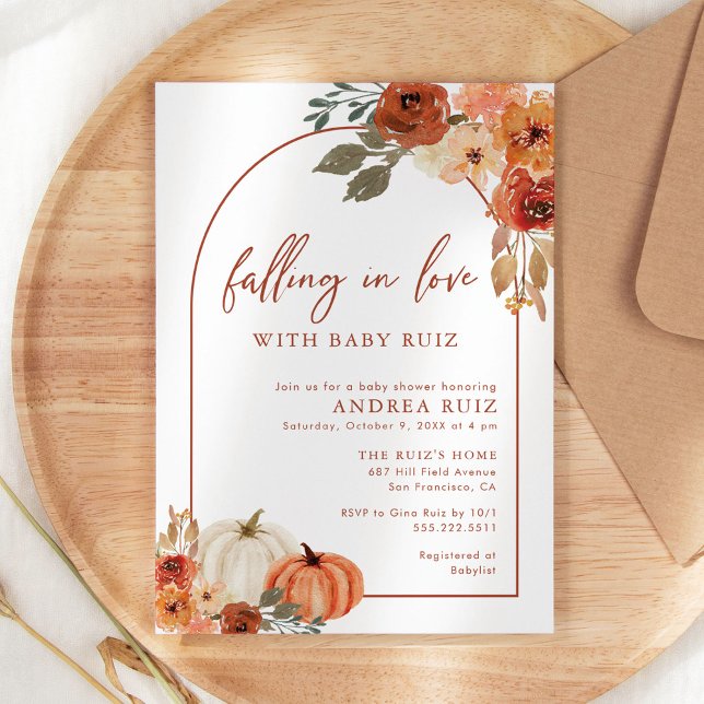 Autumn Pumpkin Terracotta Baby Shower Invitation (Creator Uploaded)