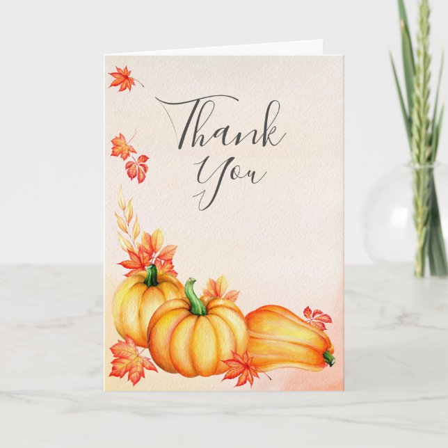 Autumn Pumpkin | Thanksgiving Card (Front)