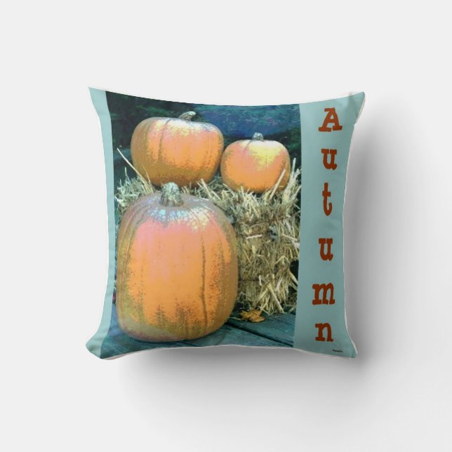 Autumn Pumpkin Throw Pillow (Front)