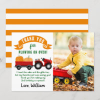 Autumn Pumpkin Tractor Farm Birthday Photo