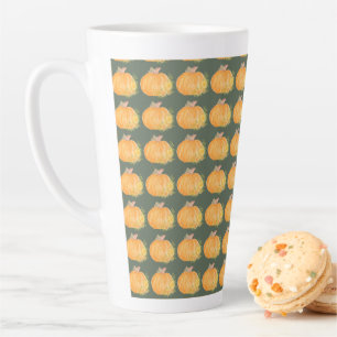 Autumn Pumpkin Watercolor Art Latte Mug