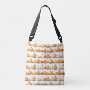 Autumn Pumpkin: Watercolor Illustration Pattern Crossbody Bag