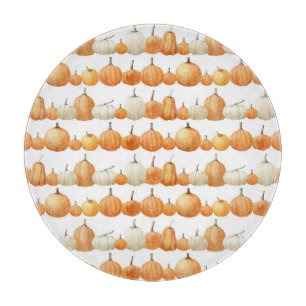 Autumn Pumpkin: Watercolor Illustration Pattern Cutting Board