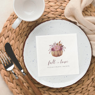 Autumn Pumpkin & Wildflowers Fall Bridal Shower Napkin