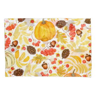 Autumn pumpkins, acorns, vintage background. pillowcase