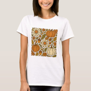 Autumn Pumpkins and Daisies T-Shirt