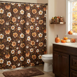 Autumn Pumpkins and Flowers