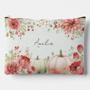Autumn Pumpkins and Flowers  Accessory Pouch