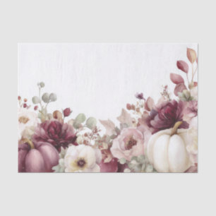 Autumn Pumpkins and Flowers Fall Decoupage Tissue Paper