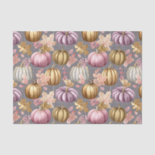 Autumn Pumpkins and Flowers Fall Pattern Decoupage Tissue Paper