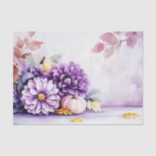 Autumn Pumpkins and Flowers Fall Pattern Decoupage Tissue Paper
